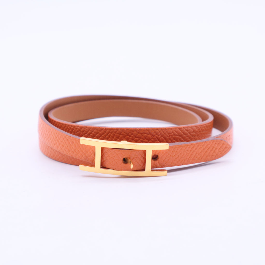 Leather Mini Dog Clous Carres Wrap Bracelet W20305