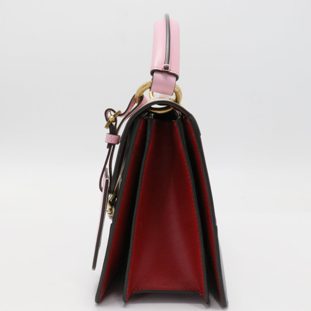 Queen Margaret Top Handle Bag Colorblock Leather Small