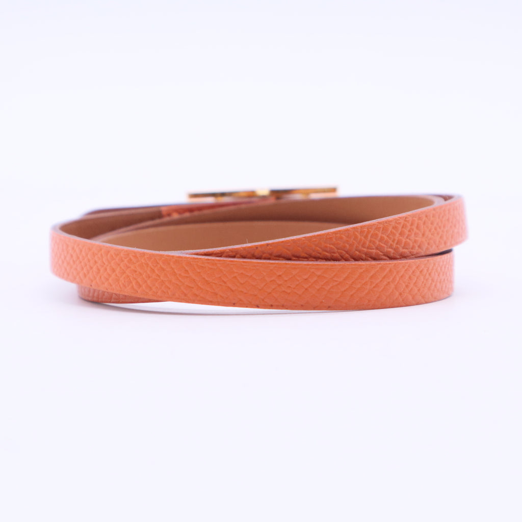 Leather Mini Dog Clous Carres Wrap Bracelet W20305