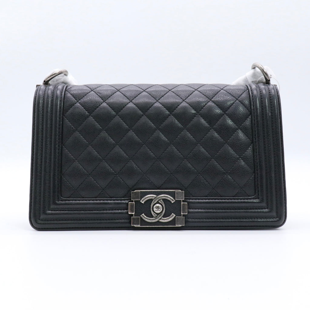 Boy Chanel Matelasse Shoulder Bag Black twins