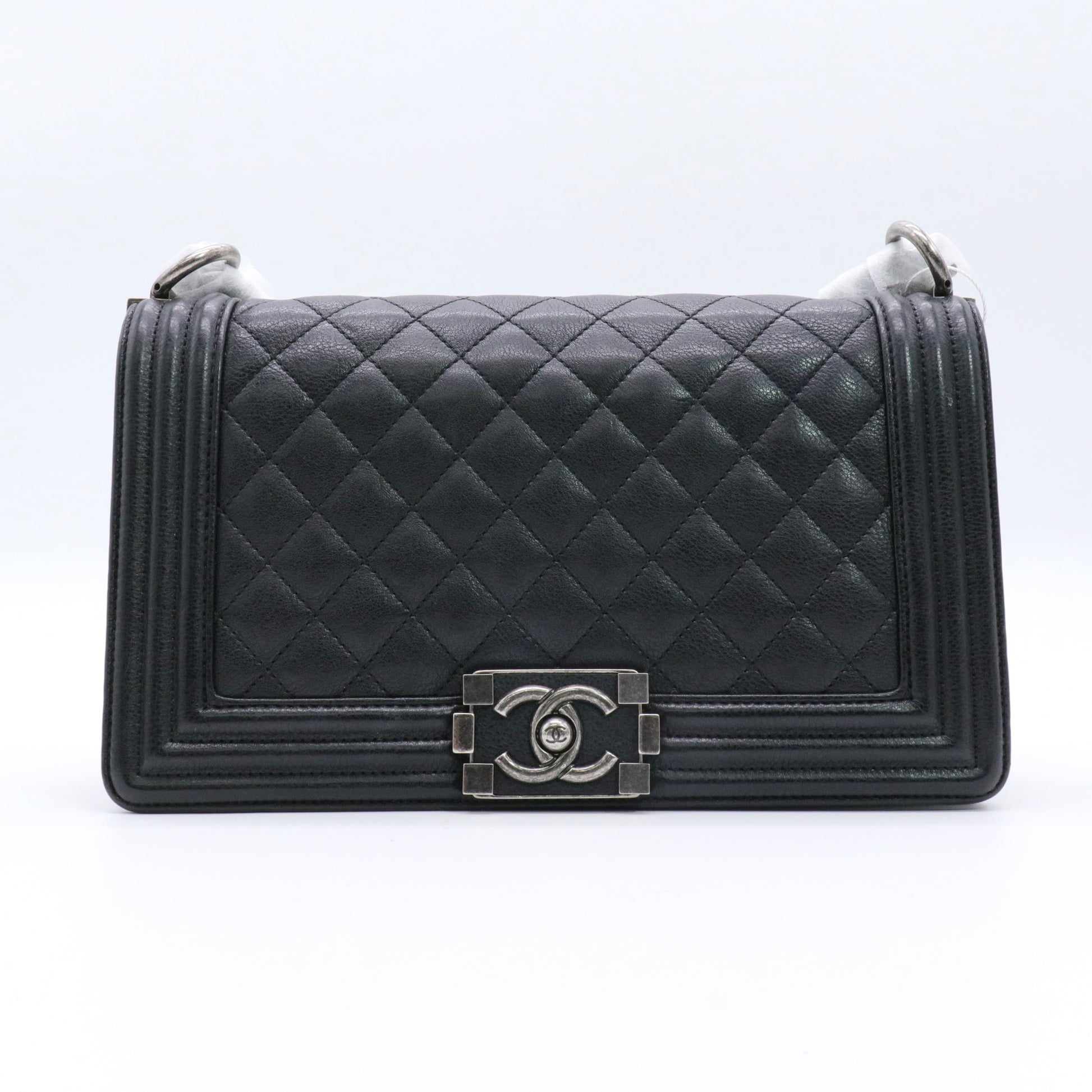 Boy Chanel Matelasse Shoulder Bag Black twins