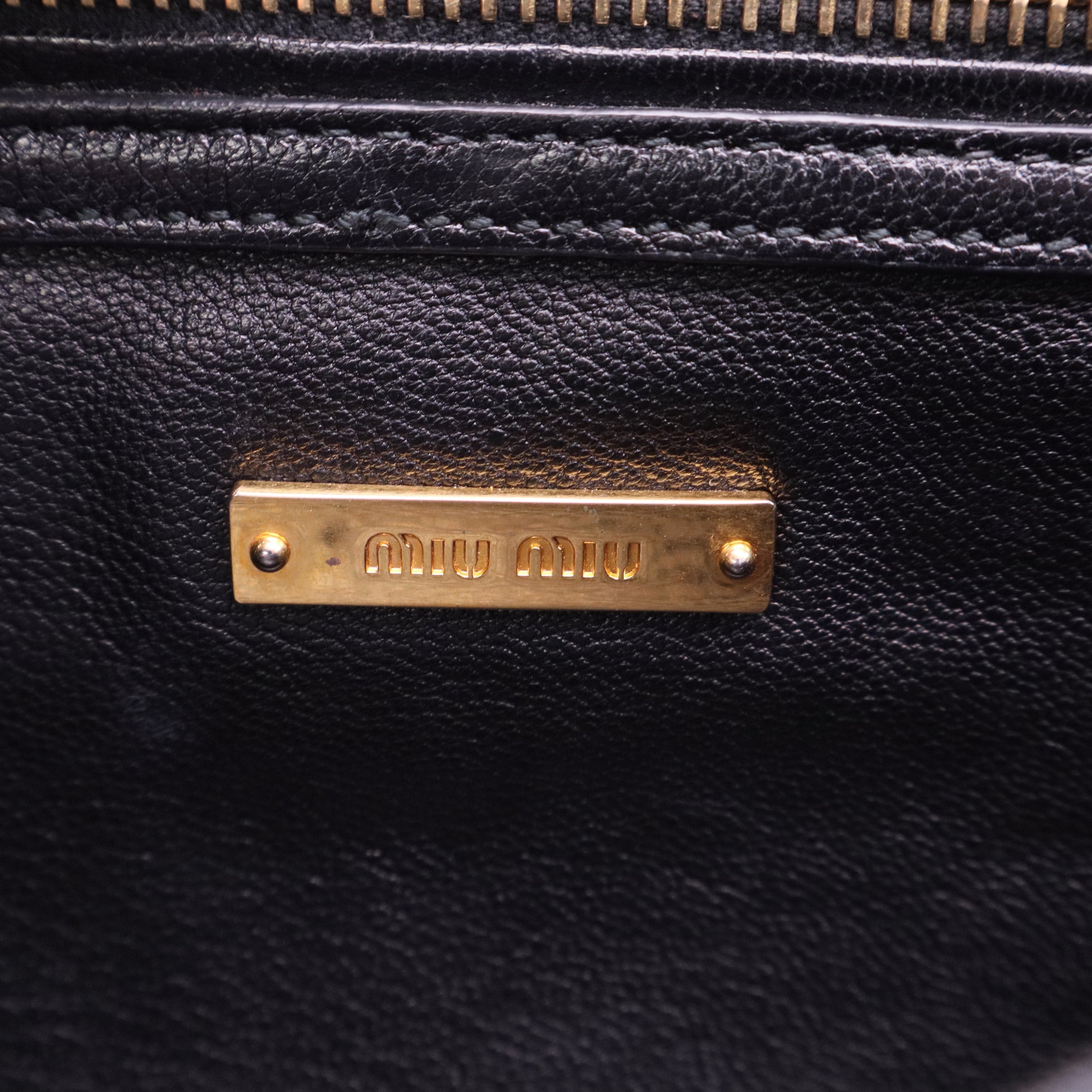 Miu Miu Blue Matelasse Denim Biker Shoulder Bag twins