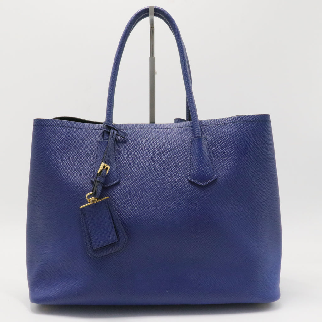 Saffiano Cuir Medium Double Bag Bleuette - Twins