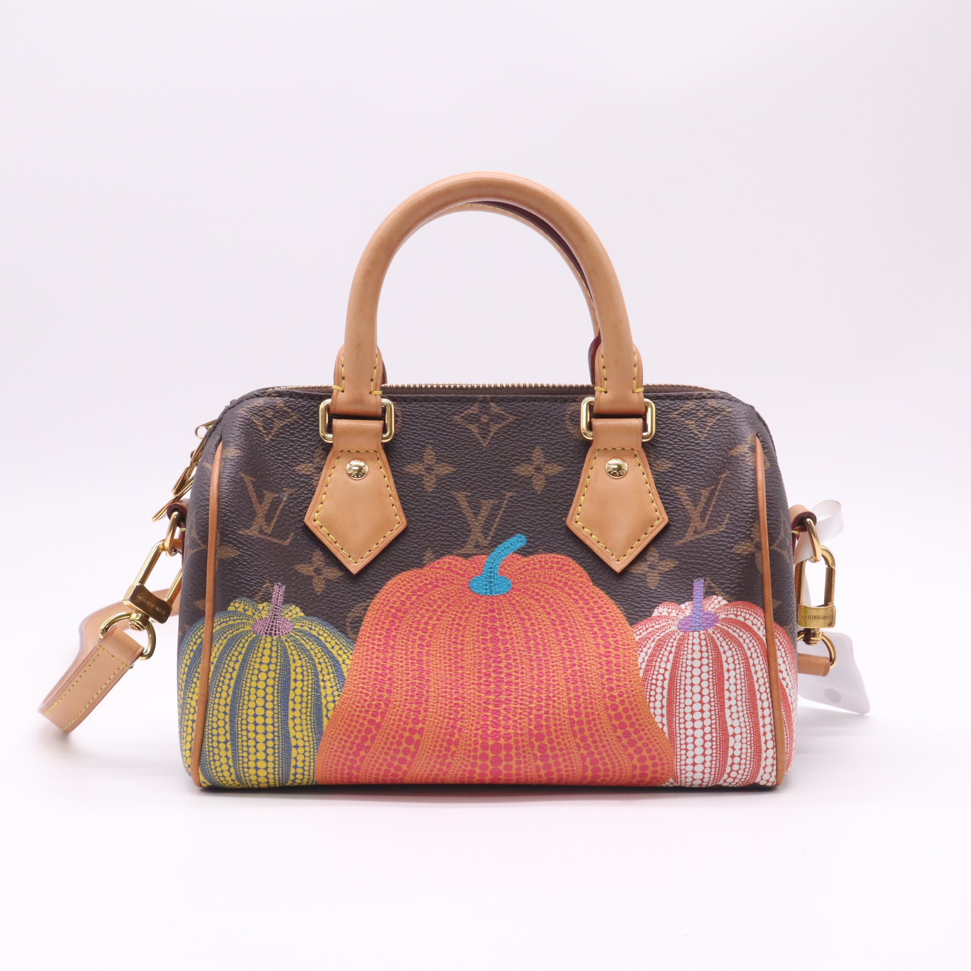 Speedy Bandouliere Bag Yayoi Kusama Pumpkins Monogram Canvas 20 Twins B23225