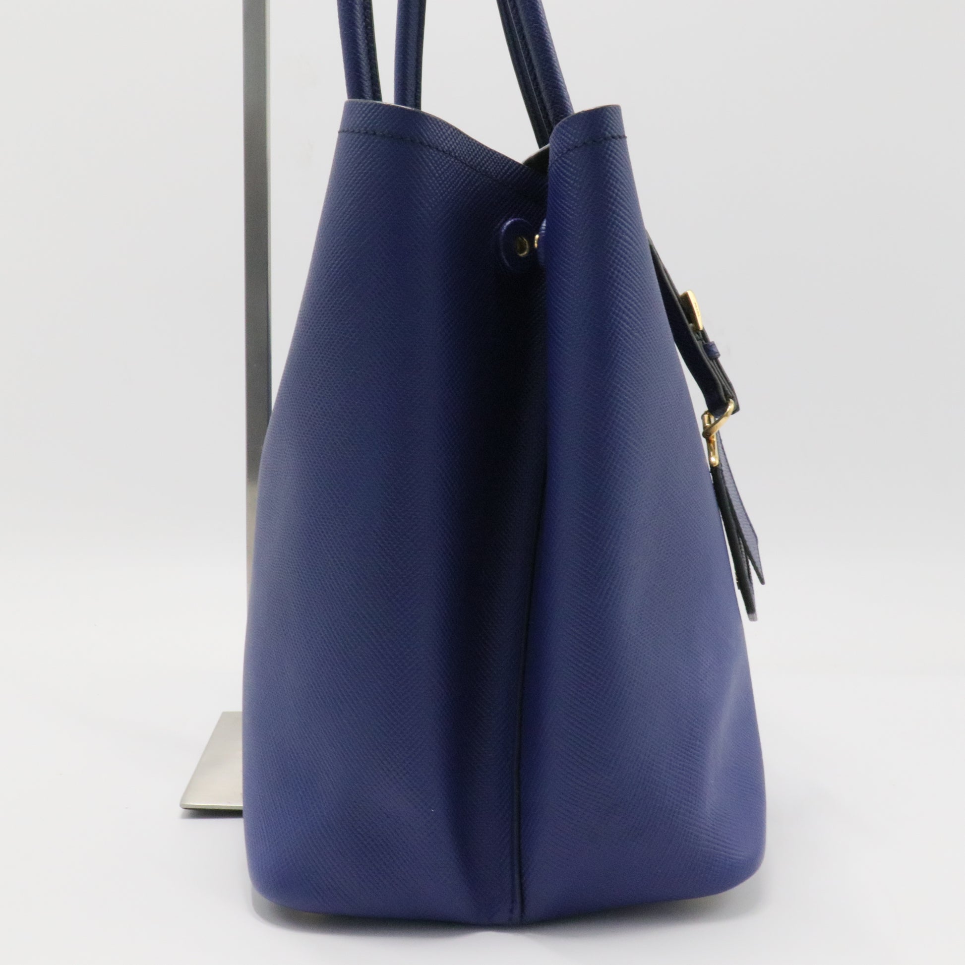 Saffiano Cuir Medium Double Bag Bleuette - Twins