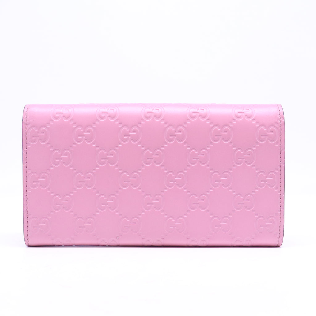 Guccissima Signature Icon Continental Wallet Carmine Rose W20828