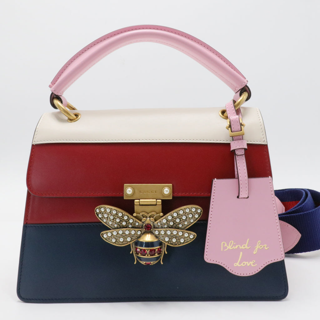 Queen Margaret Top Handle Bag Colorblock Leather Small