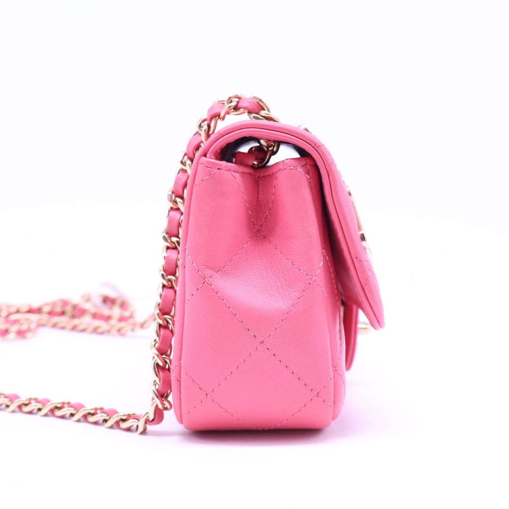 Quilted Lambskin Leather Peace Mini Bag B20999