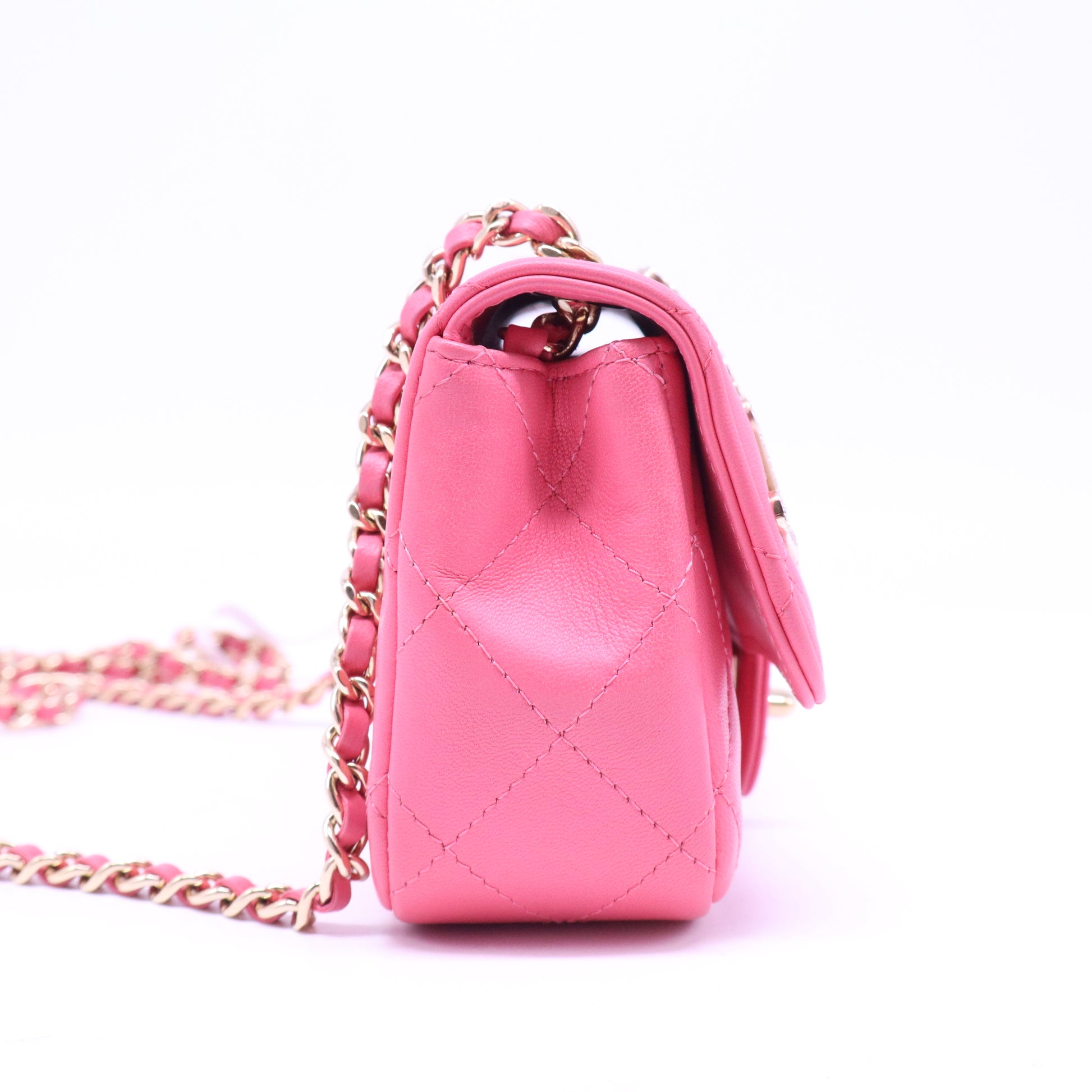 Quilted Lambskin Leather Peace Mini Bag B20999