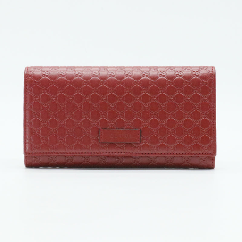 Microguccissima Leather Continental Wallet