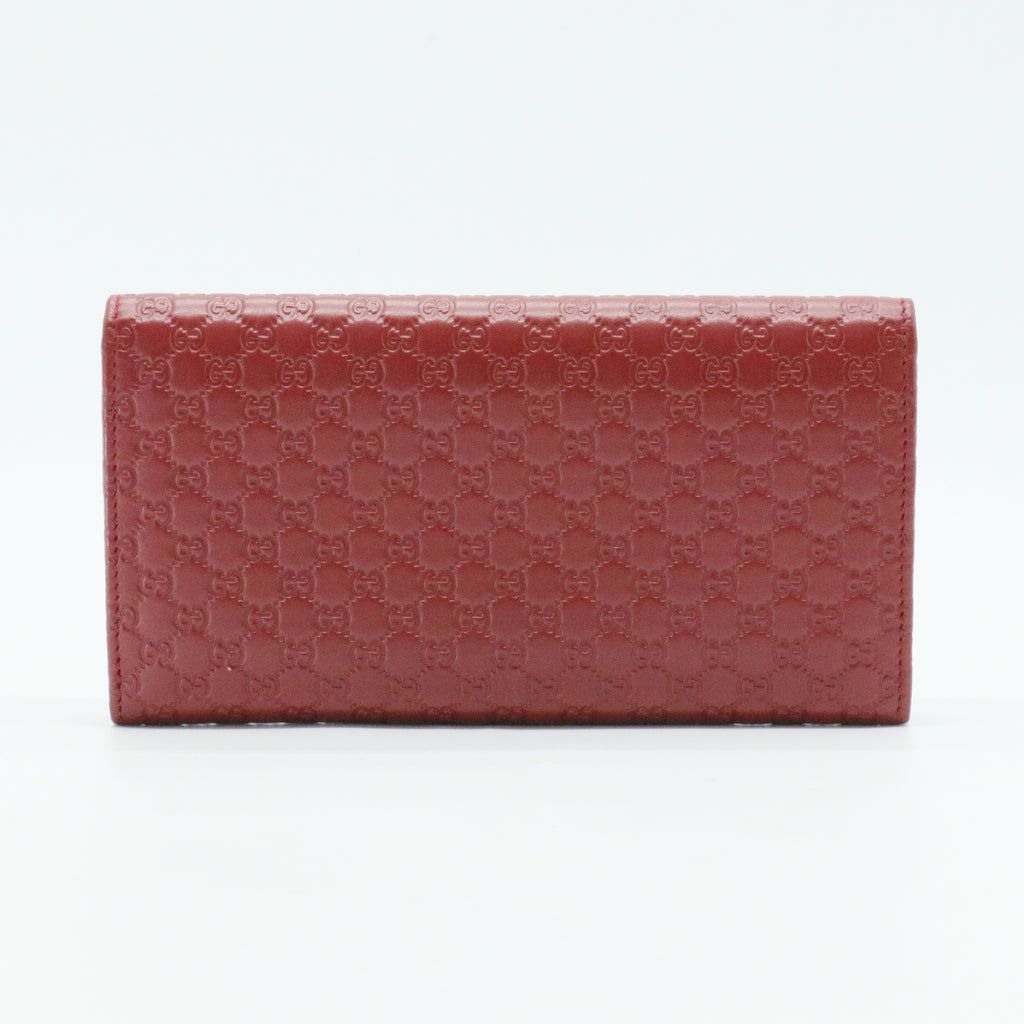 Microguccissima Leather Continental Wallet