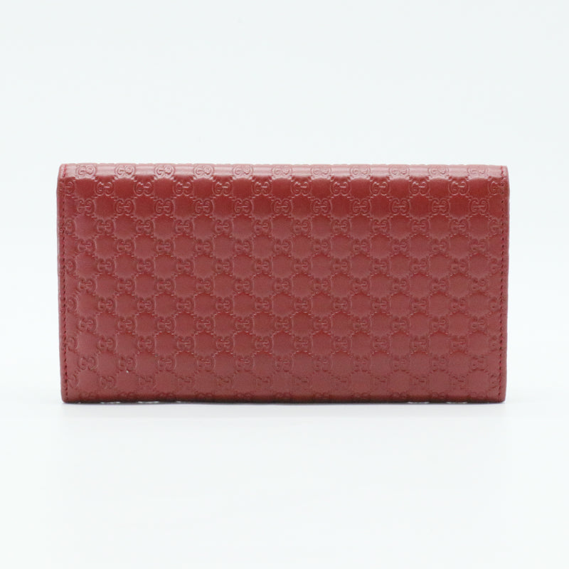 Microguccissima Leather Continental Wallet