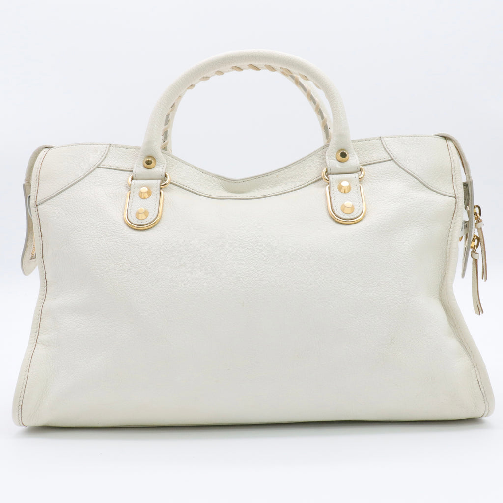 Chevre Gold Metallic Edge Hardware City White twins