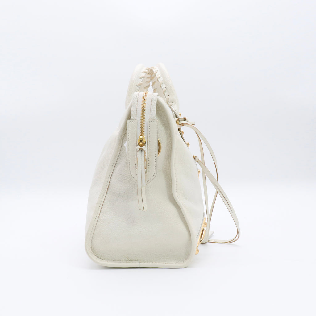 Chevre Gold Metallic Edge Hardware City White twins