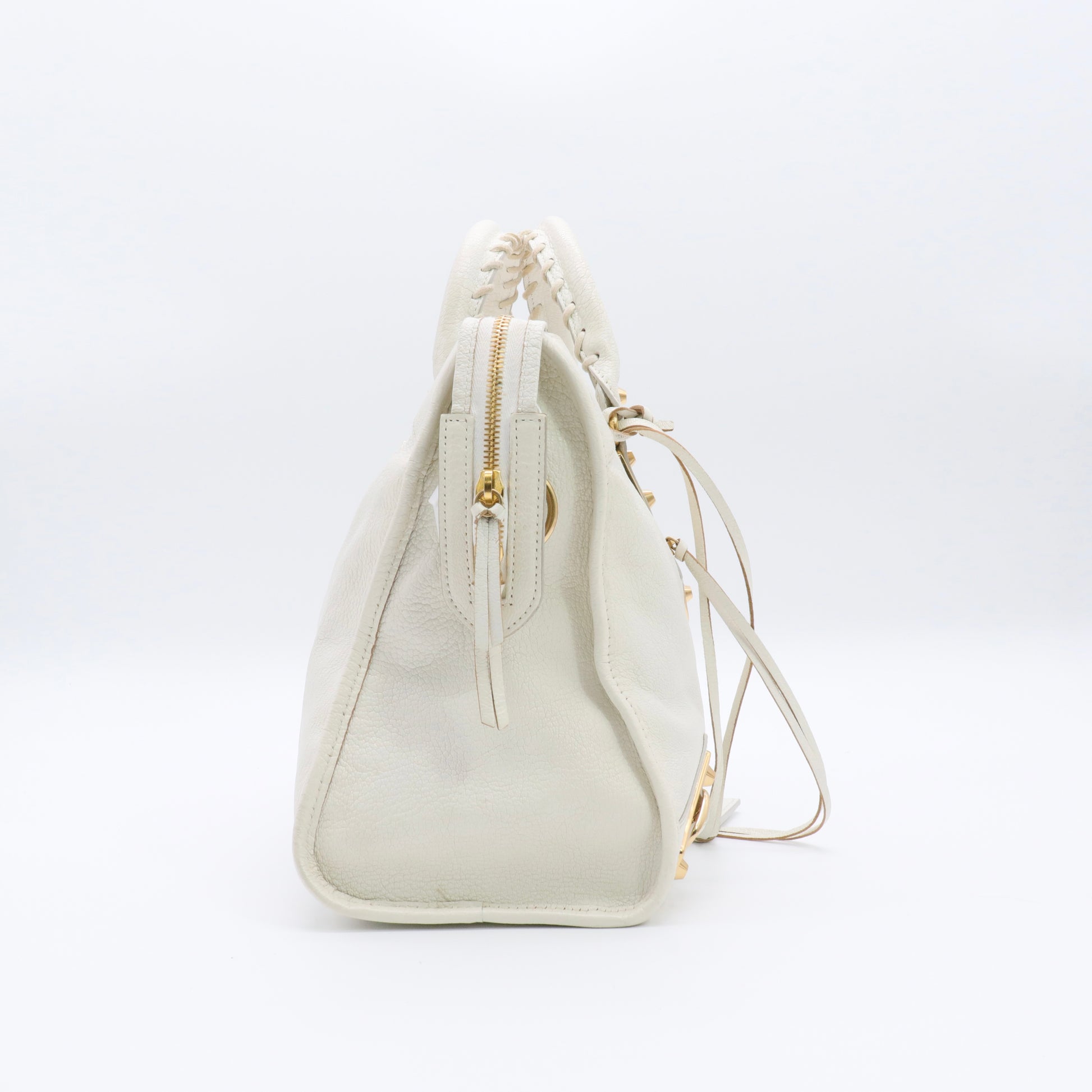 Chevre Gold Metallic Edge Hardware City White twins