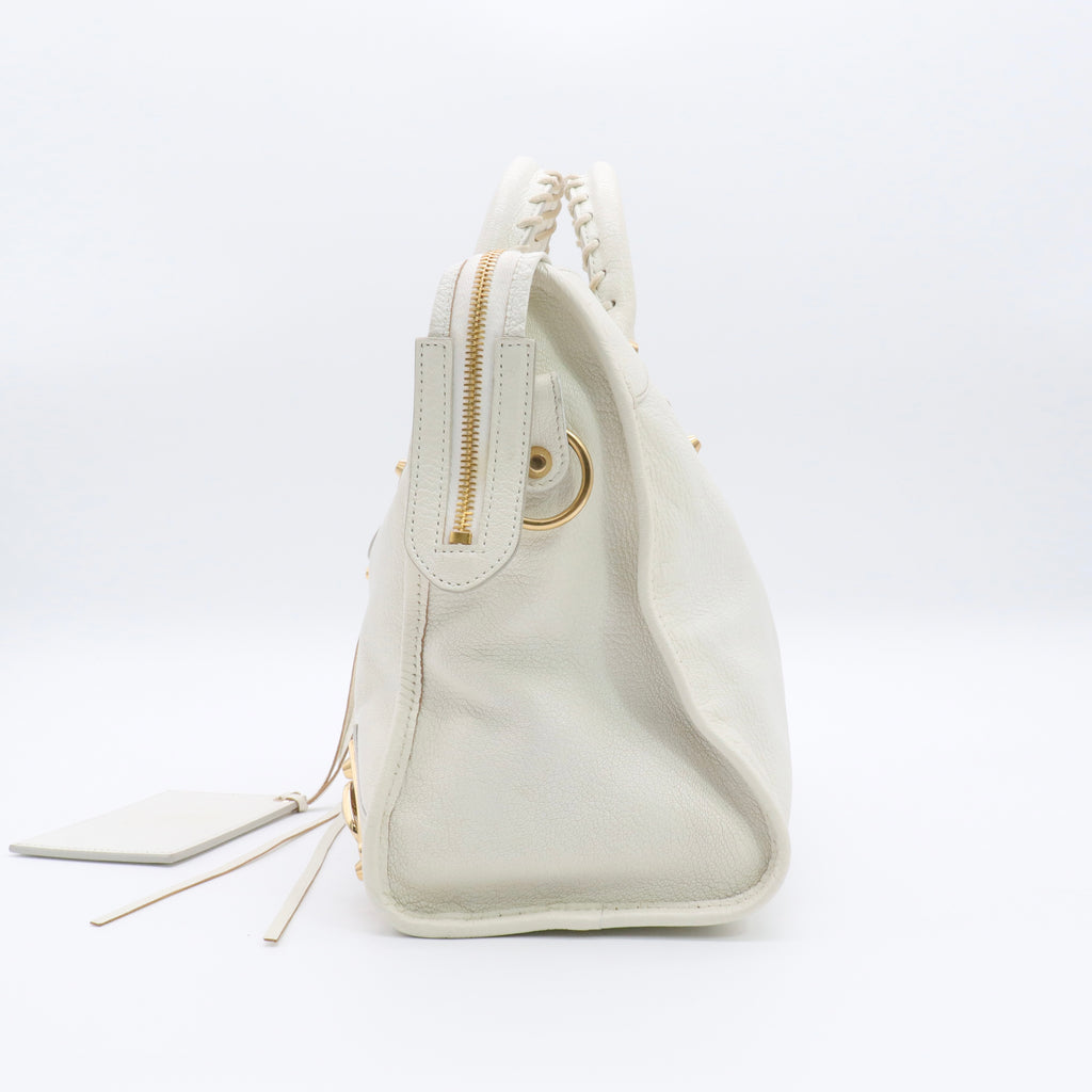 Chevre Gold Metallic Edge Hardware City White twins