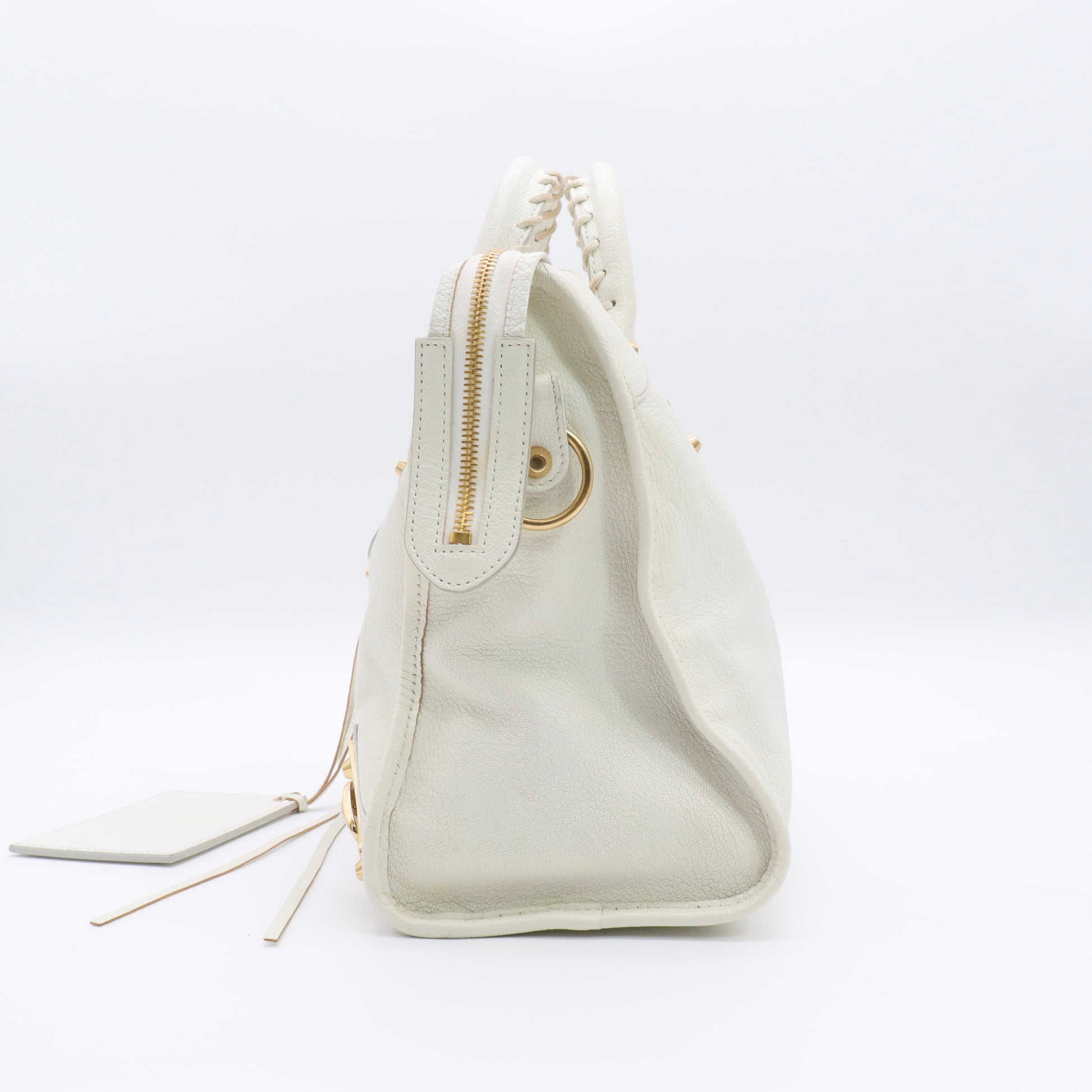 Chevre Gold Metallic Edge Hardware City White twins