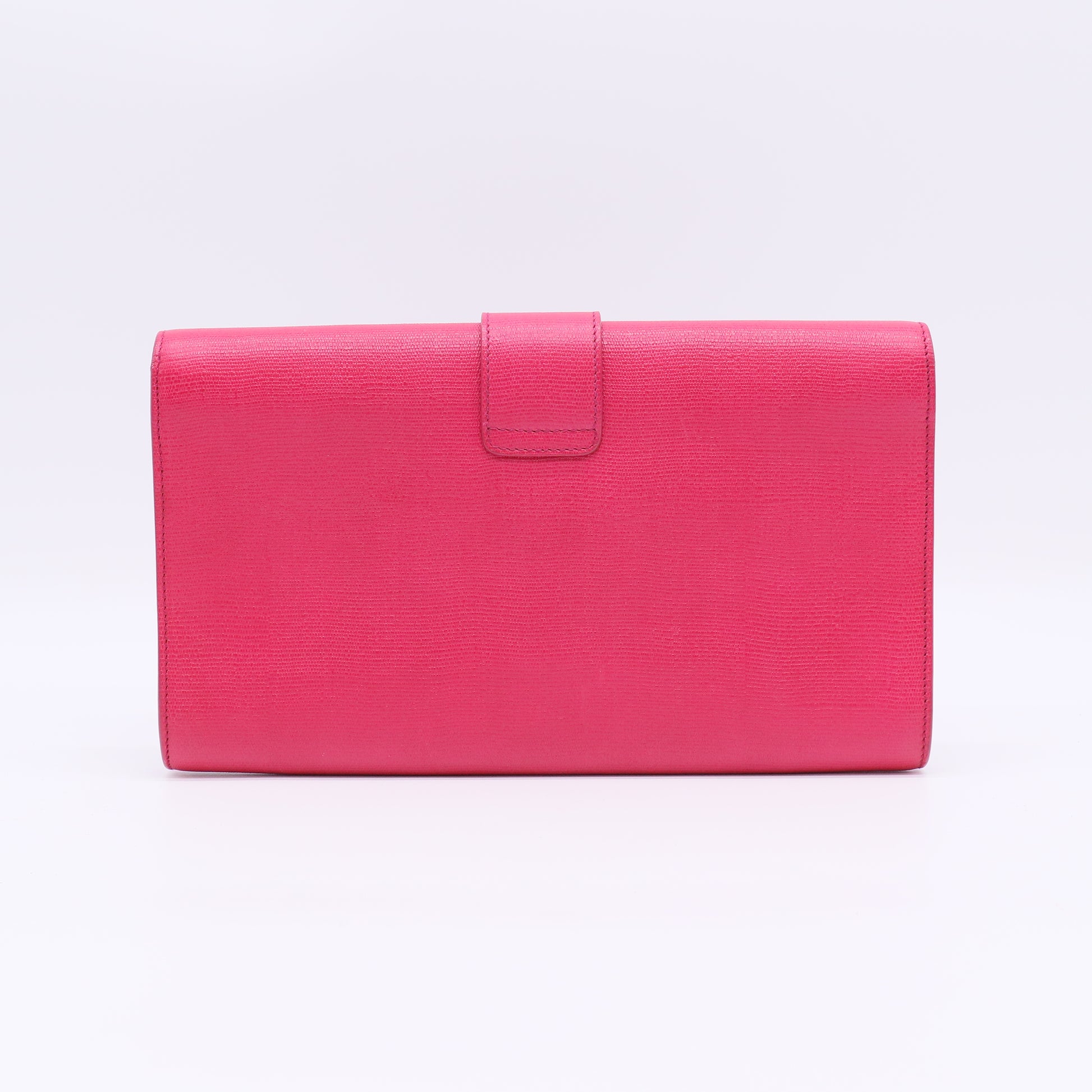 Calfskin Classic Y Ligne Clutch Fuchsia W22568