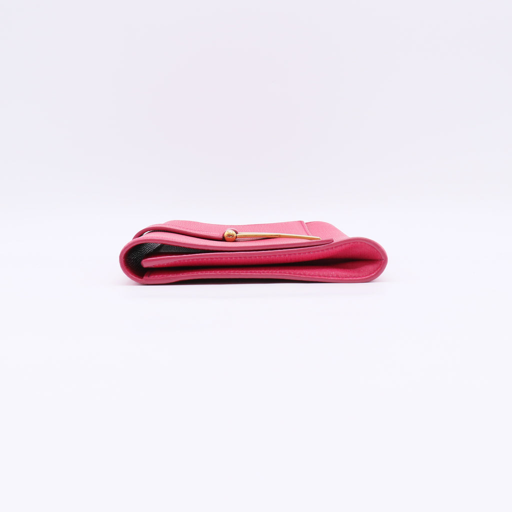 Calfskin Classic Y Ligne Clutch Fuchsia W22568
