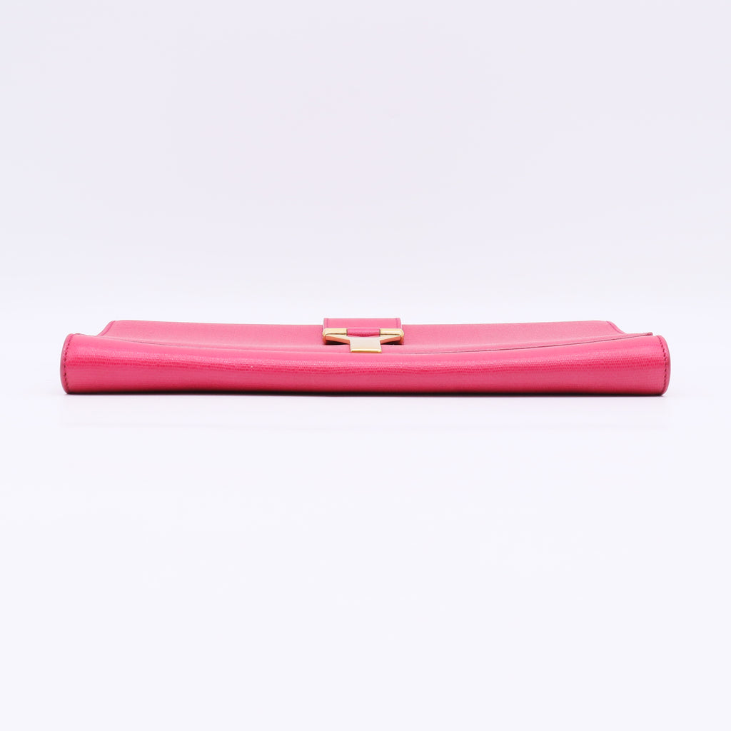 Calfskin Classic Y Ligne Clutch Fuchsia W22568