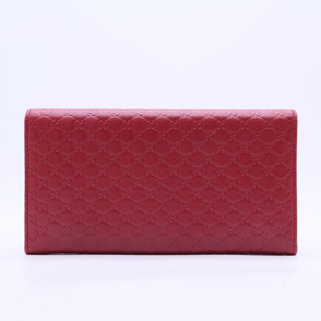 Red Micro Guccissima Leather Continental Flap Wallet W20335