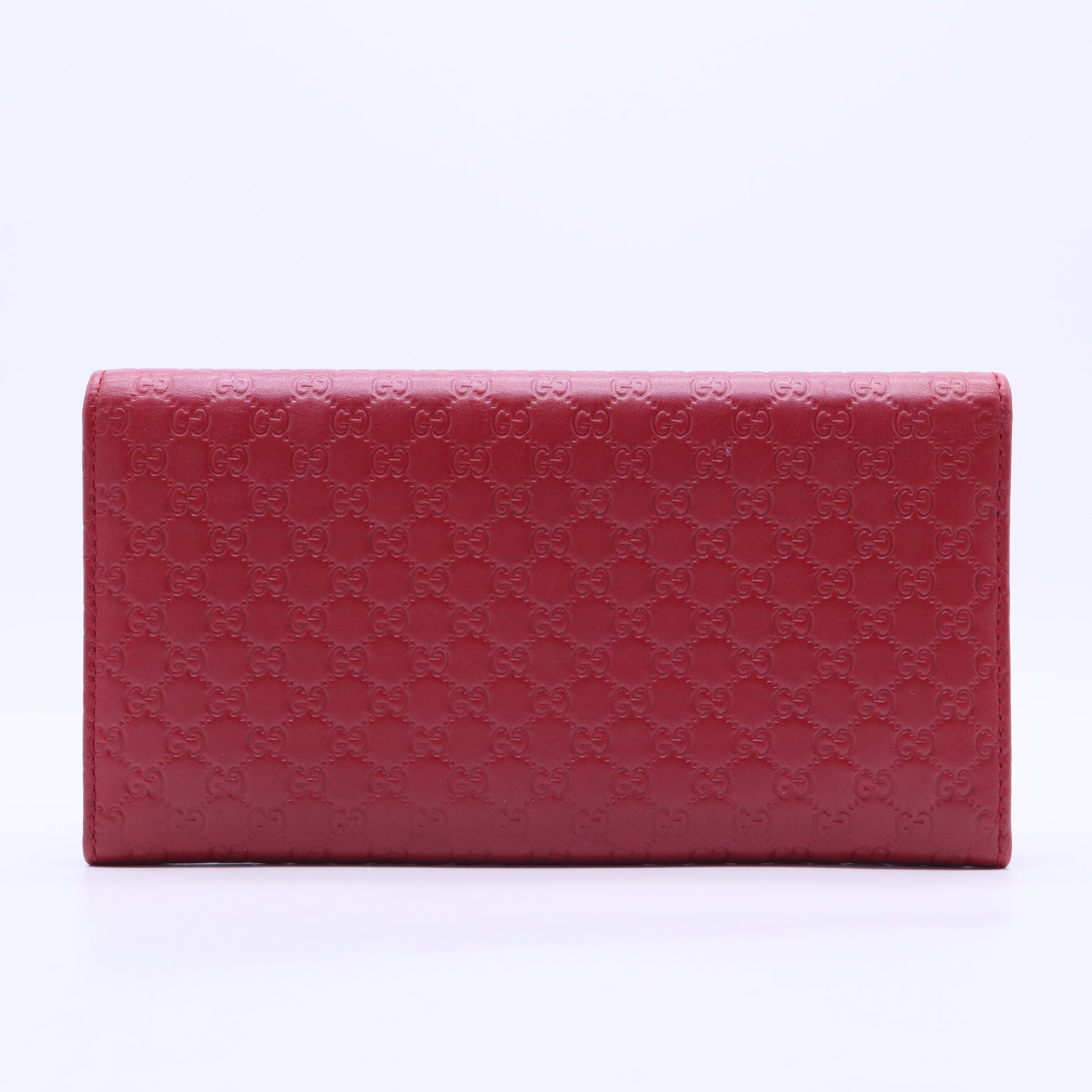 Red Micro Guccissima Leather Continental Flap Wallet W20335