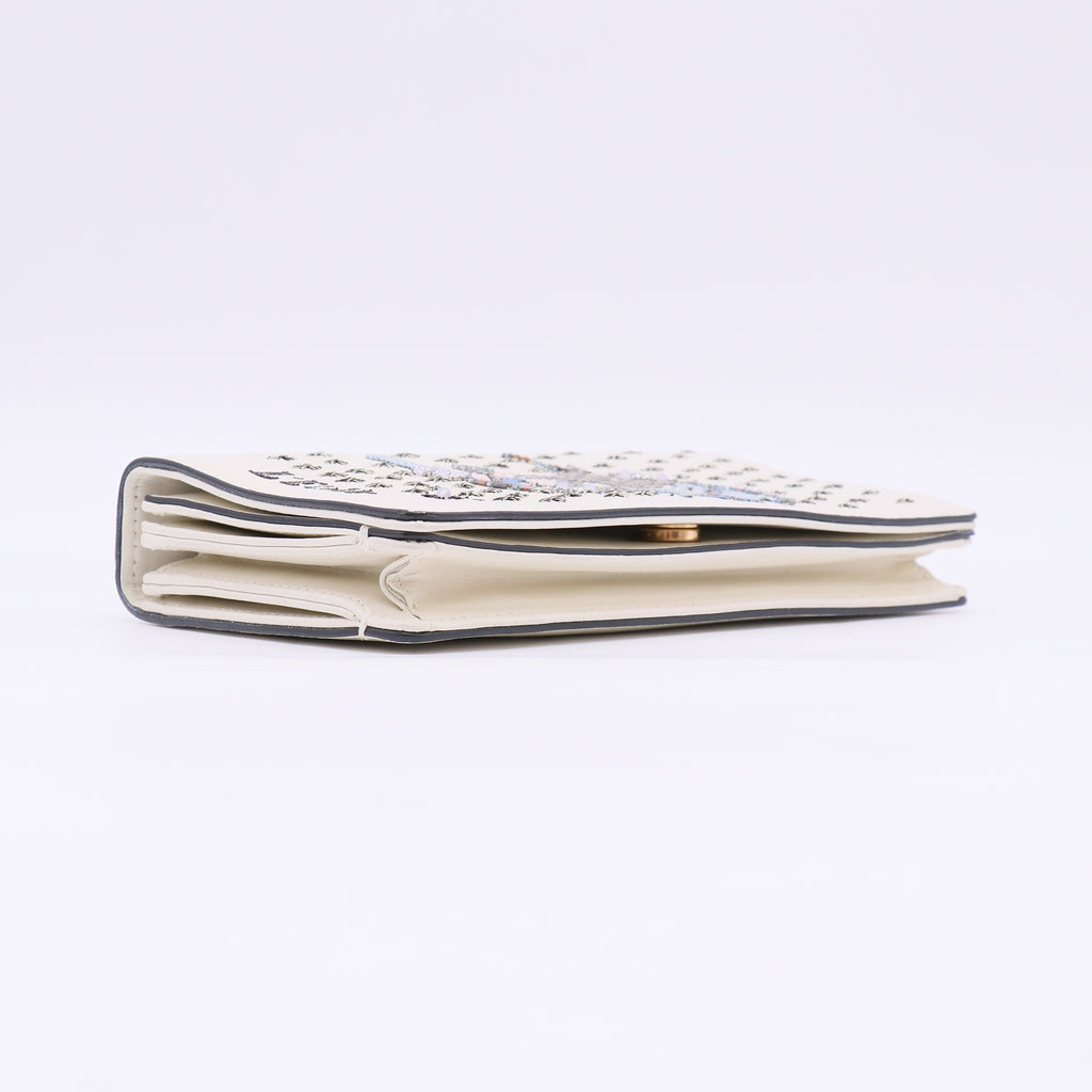 Dior Tarot Clutch White Leather Embroidered Star twins LDJ5567