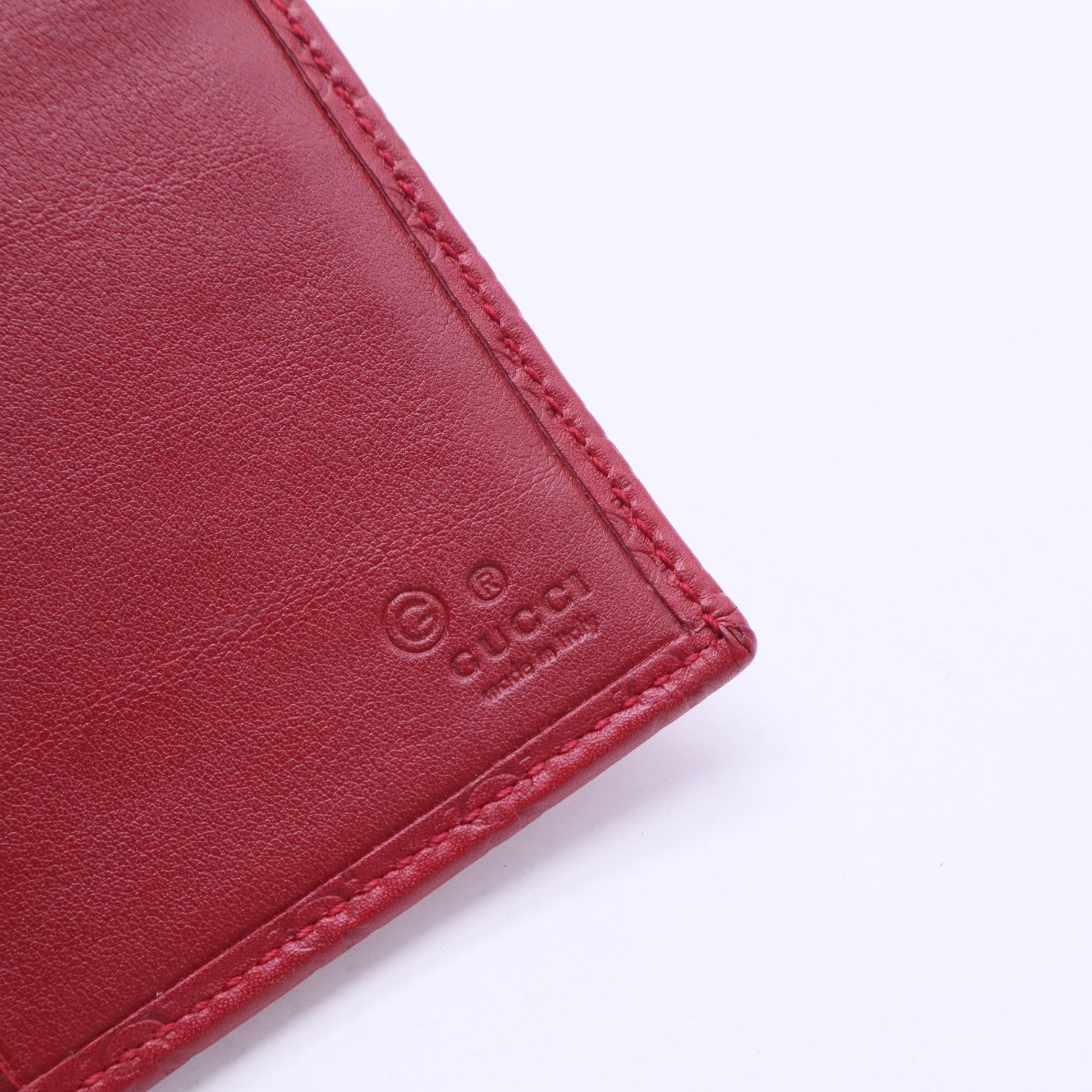 Red Micro Guccissima Leather Continental Flap Wallet W20335