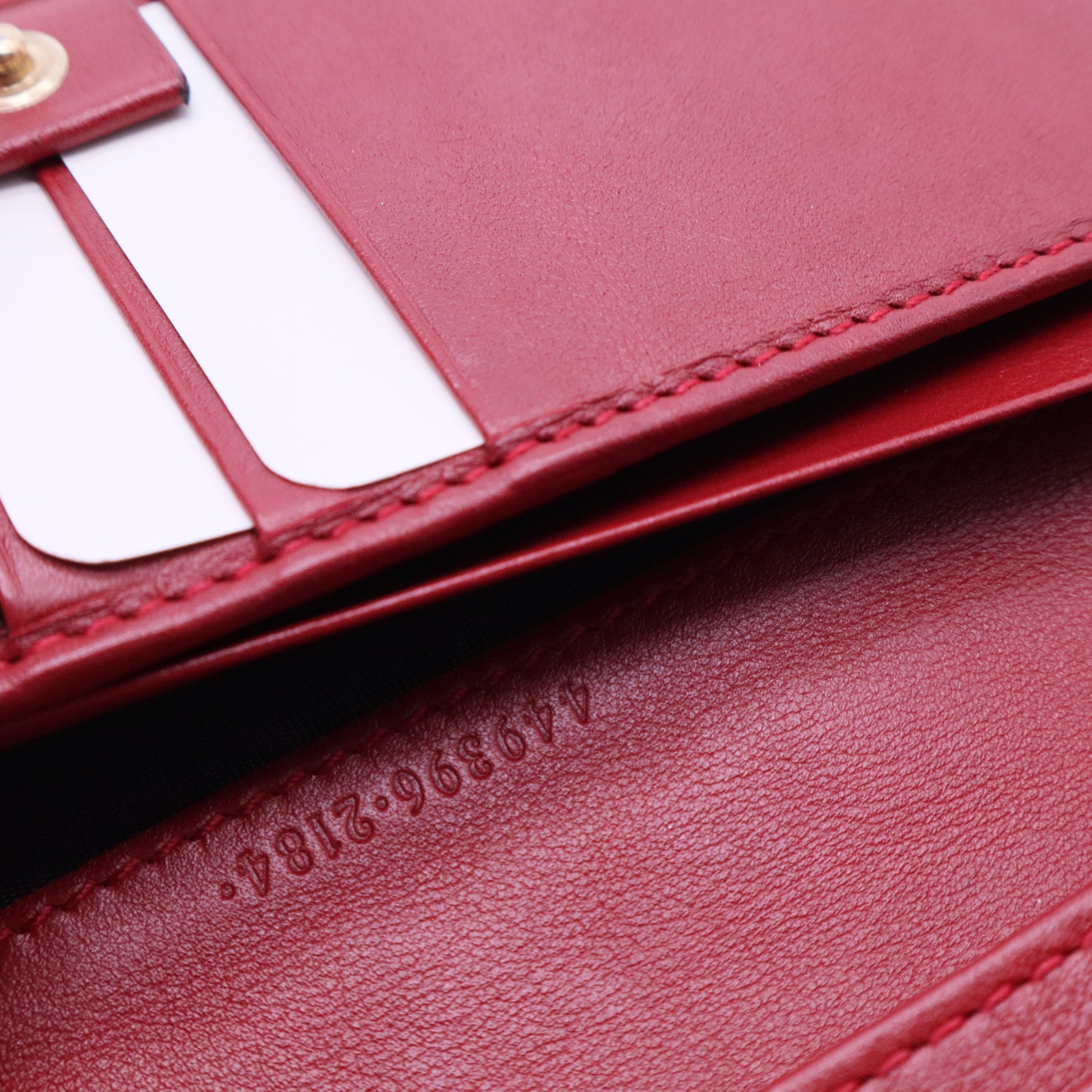 Red Micro Guccissima Leather Continental Flap Wallet W20335