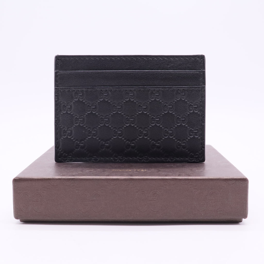 Micro GG Monogram Leather Card Holder