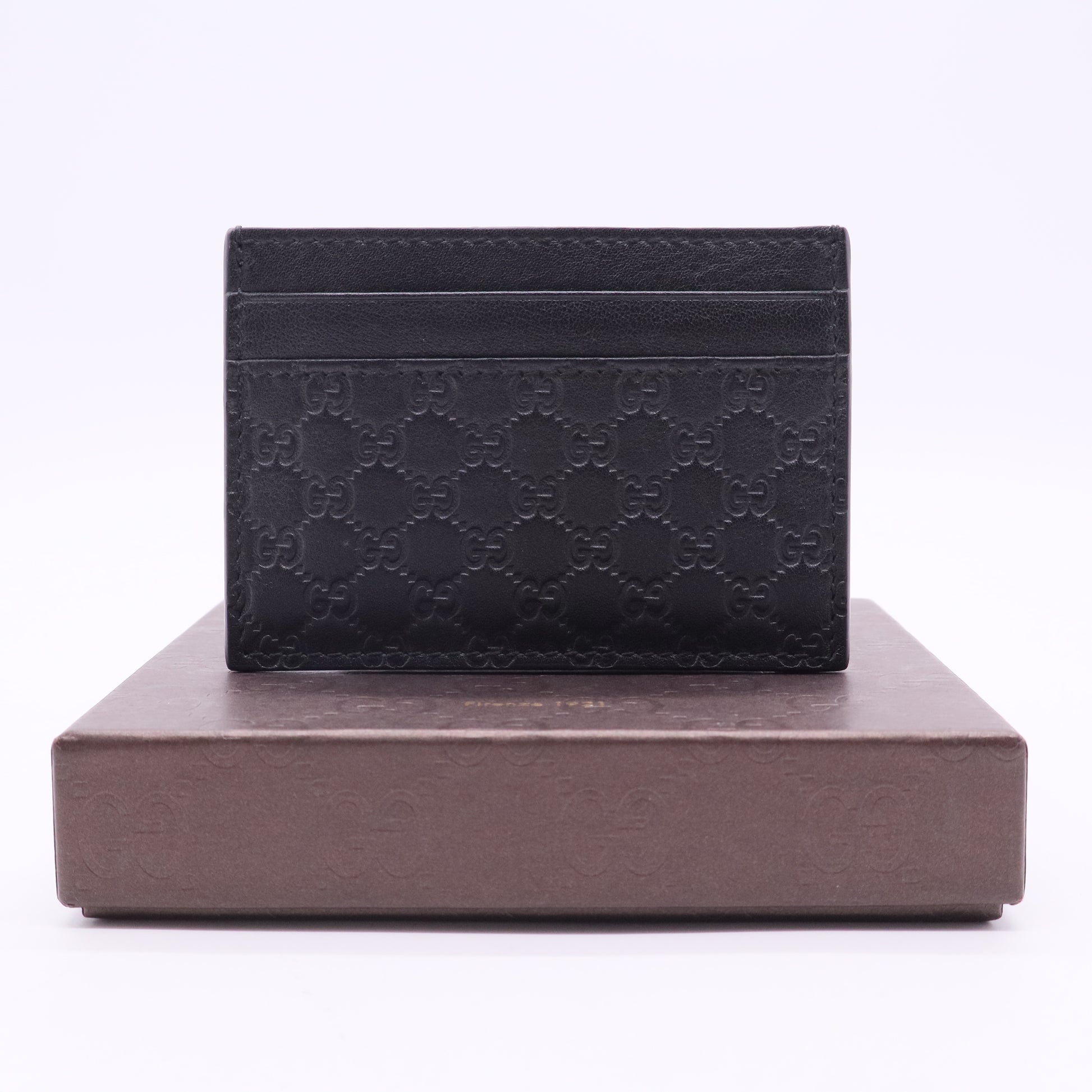 Micro GG Monogram Leather Card Holder