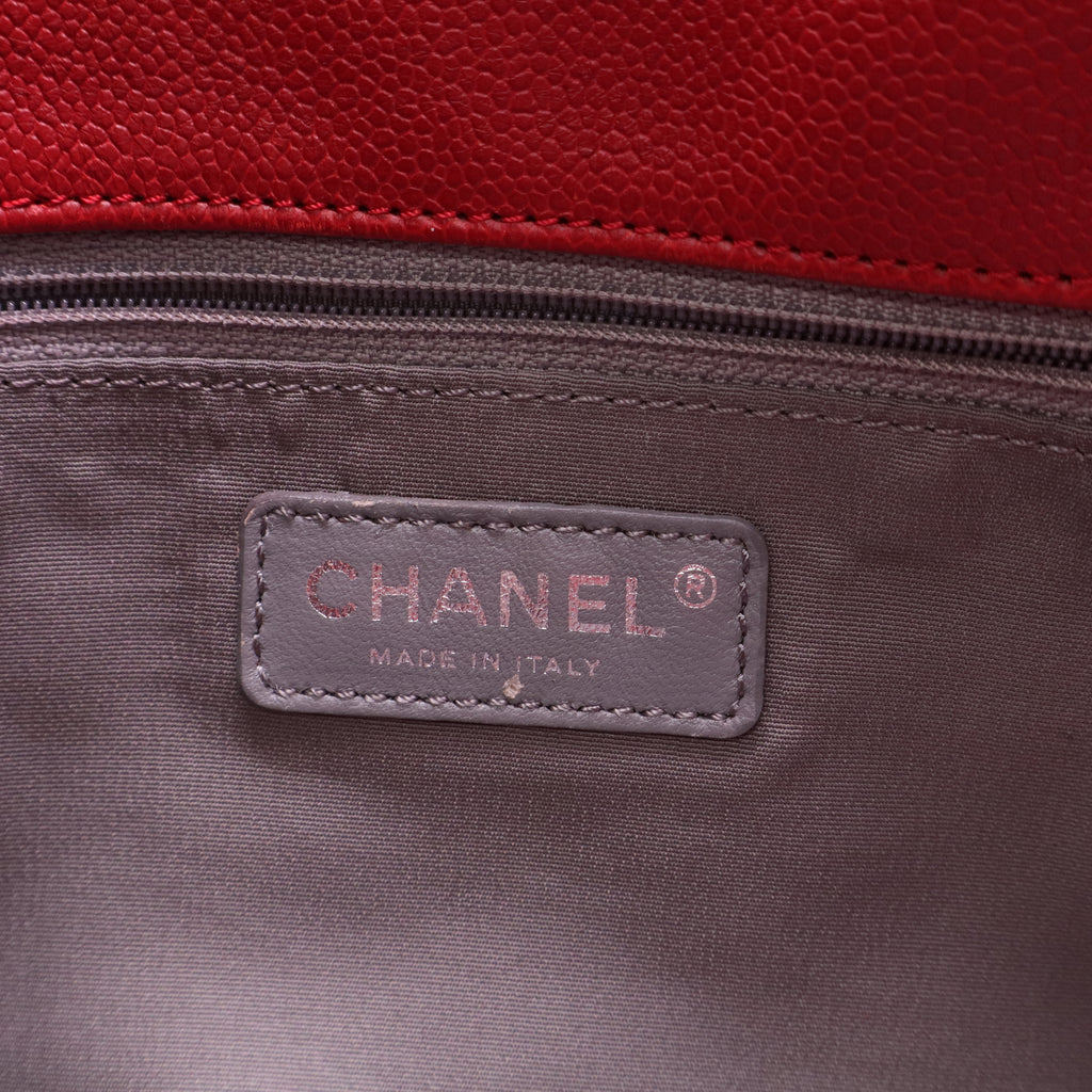 French Riviera Tote Bag Red Caviar Leather Twins