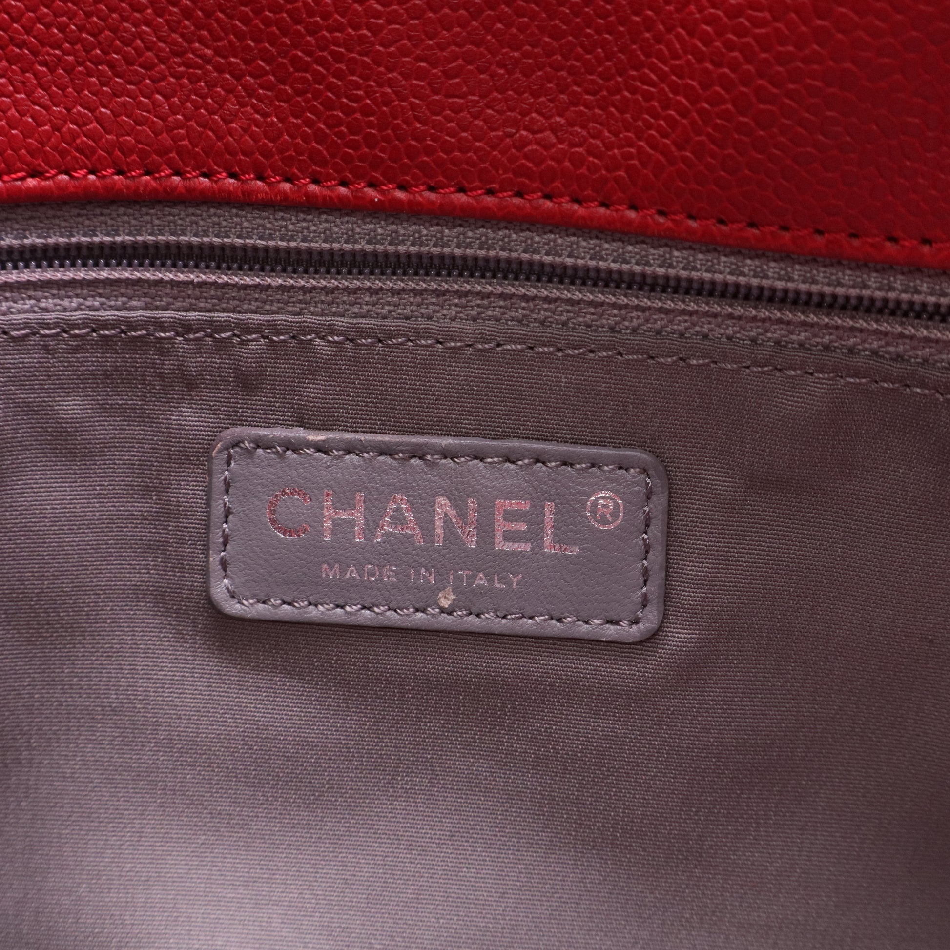 French Riviera Tote Bag Red Caviar Leather Twins