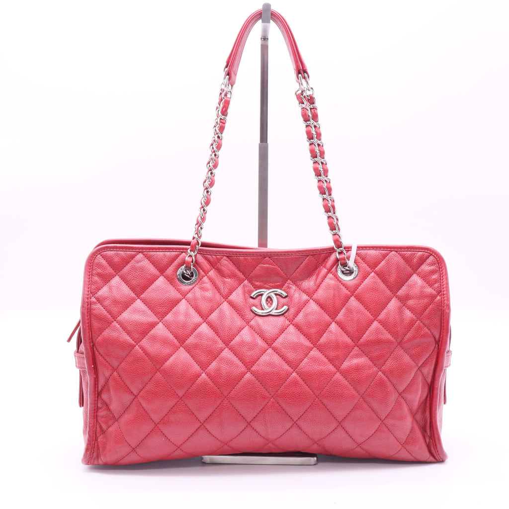 French Riviera Tote Bag Red Caviar Leather Twins