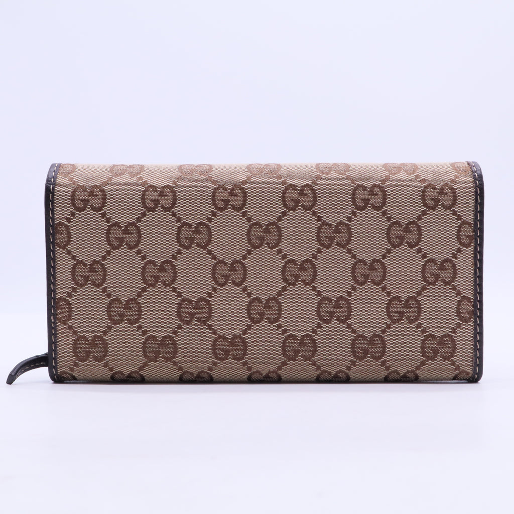 Brown GG Canvas and Leather Britt Continental Wallet W20334