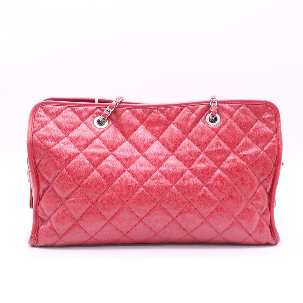 French Riviera Tote Bag Red Caviar Leather Twins