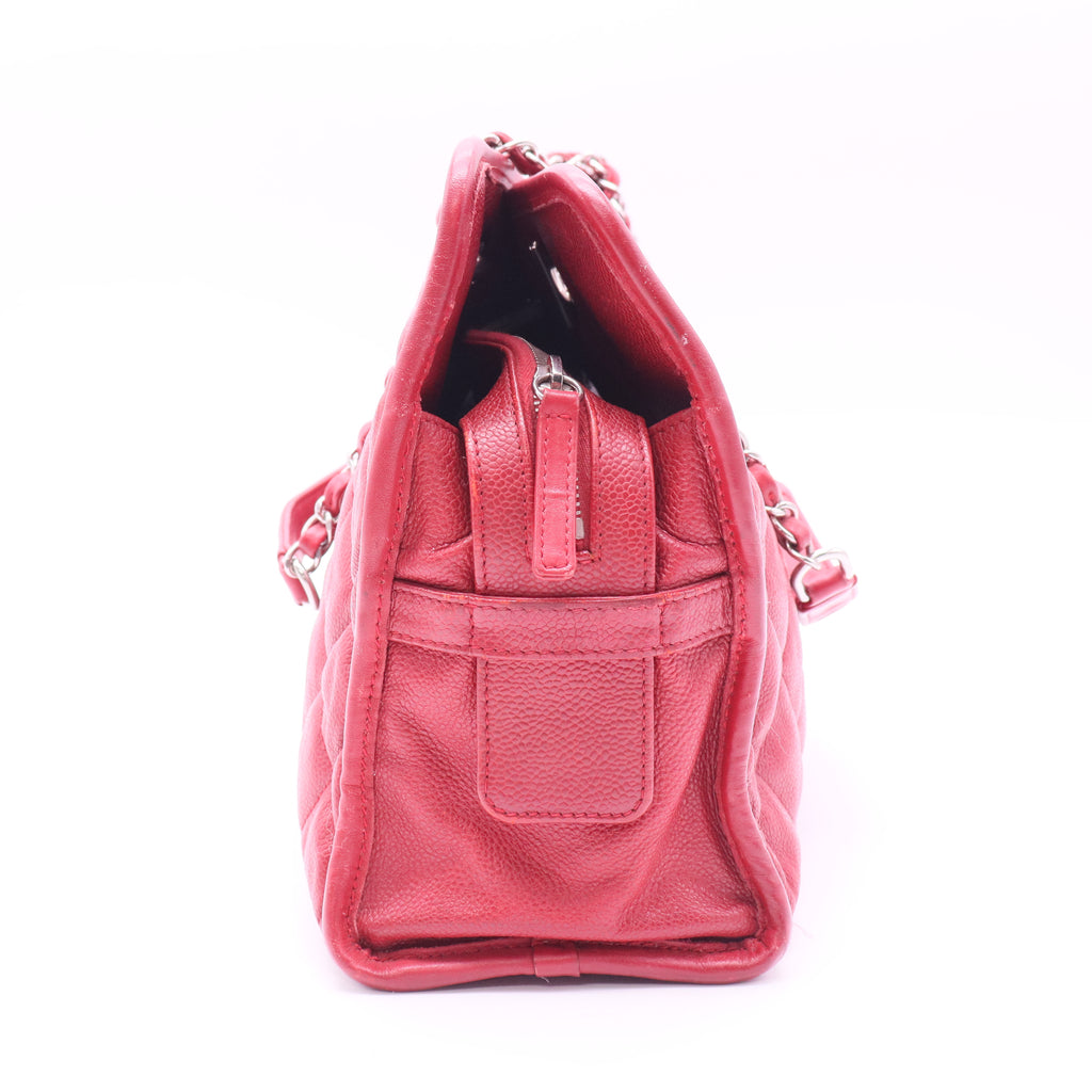 French Riviera Tote Bag Red Caviar Leather Twins
