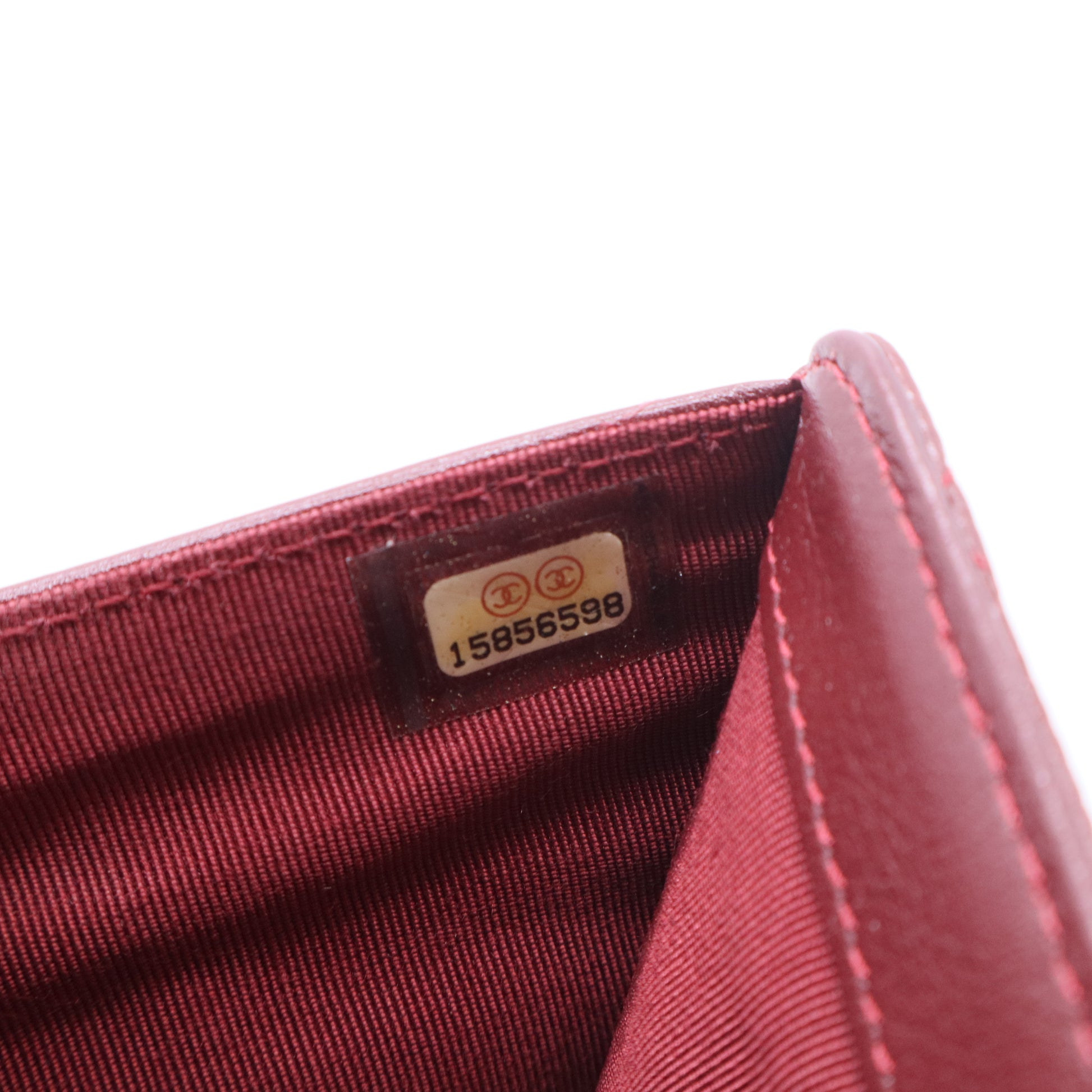 Caviar Quilted Zipped Pocket Wallet Red