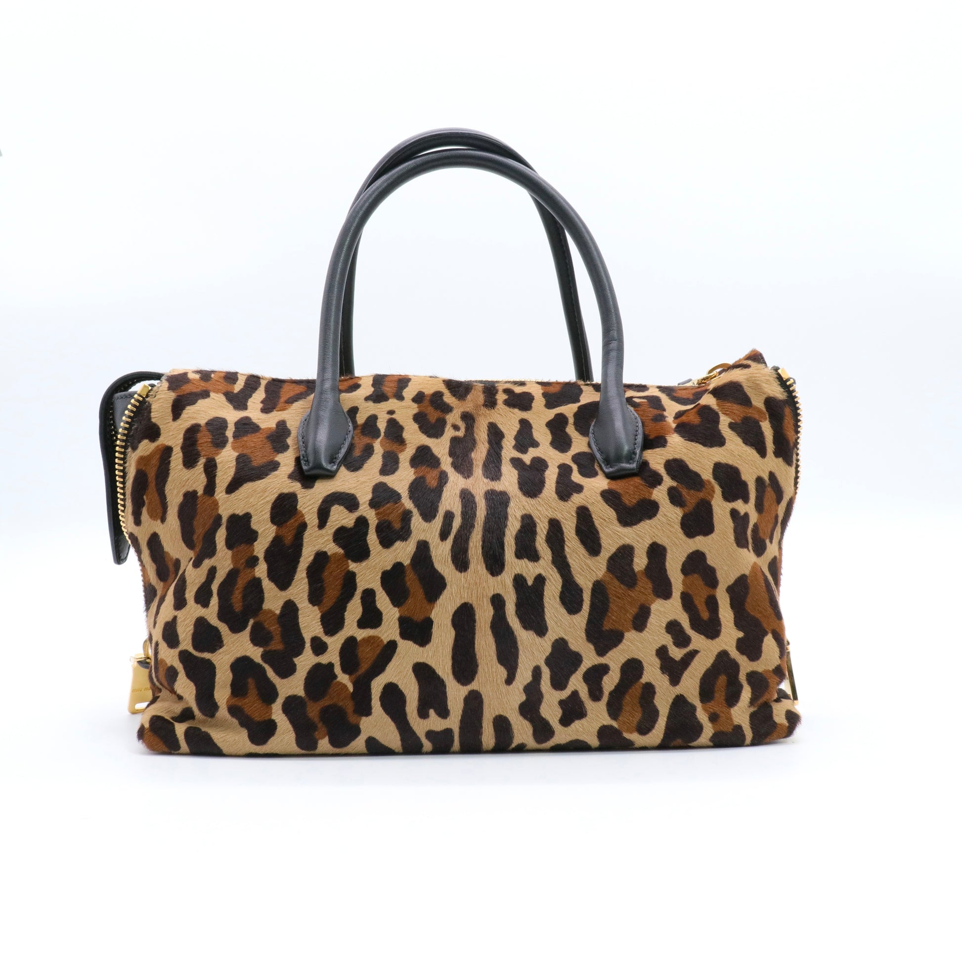 Cavallino Leopard-Print Calf Hair Small Bowler Bag twins