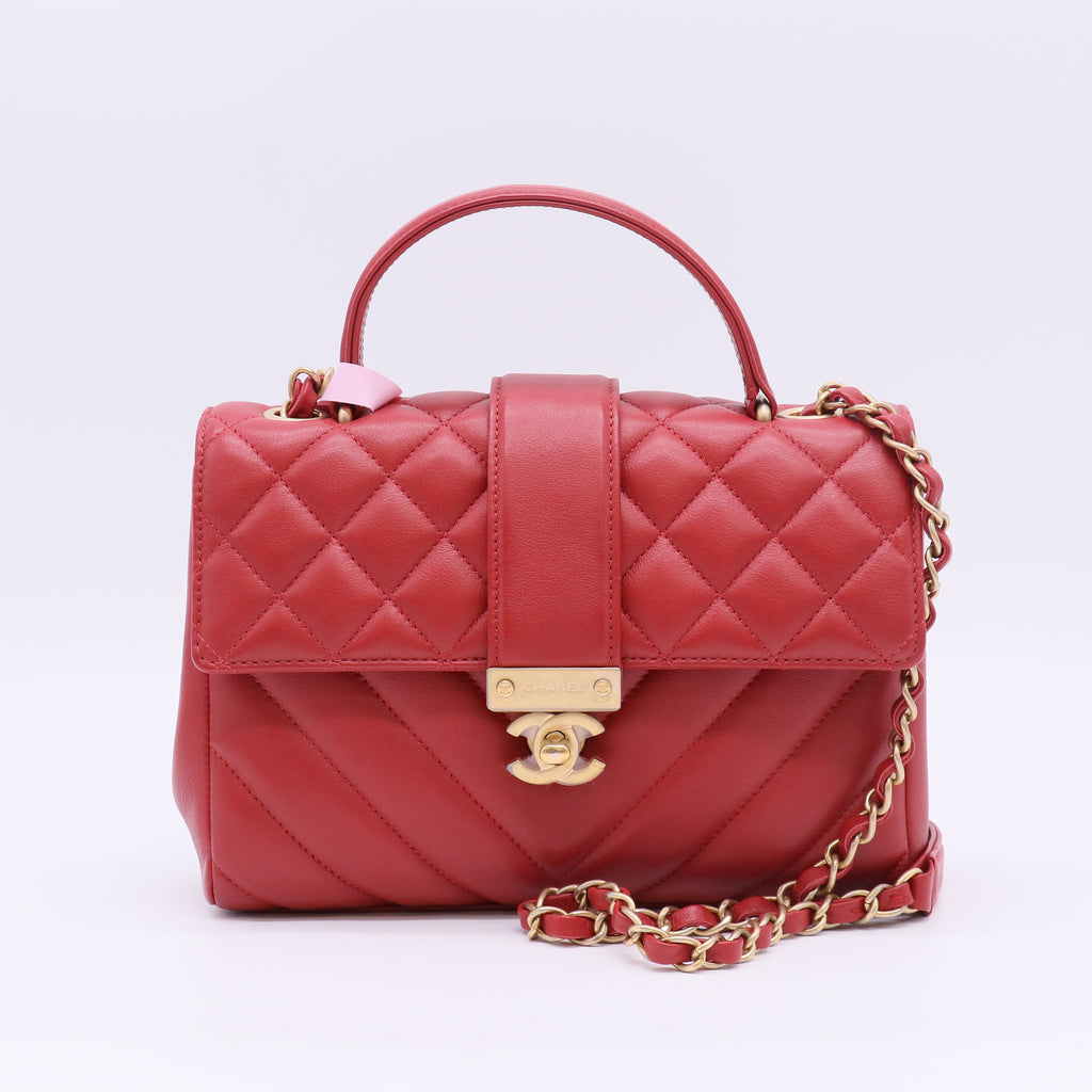 Chanel In The City Top Handle Flap Bag Mixed Quilt Calfskin Medium twins LDJ5572