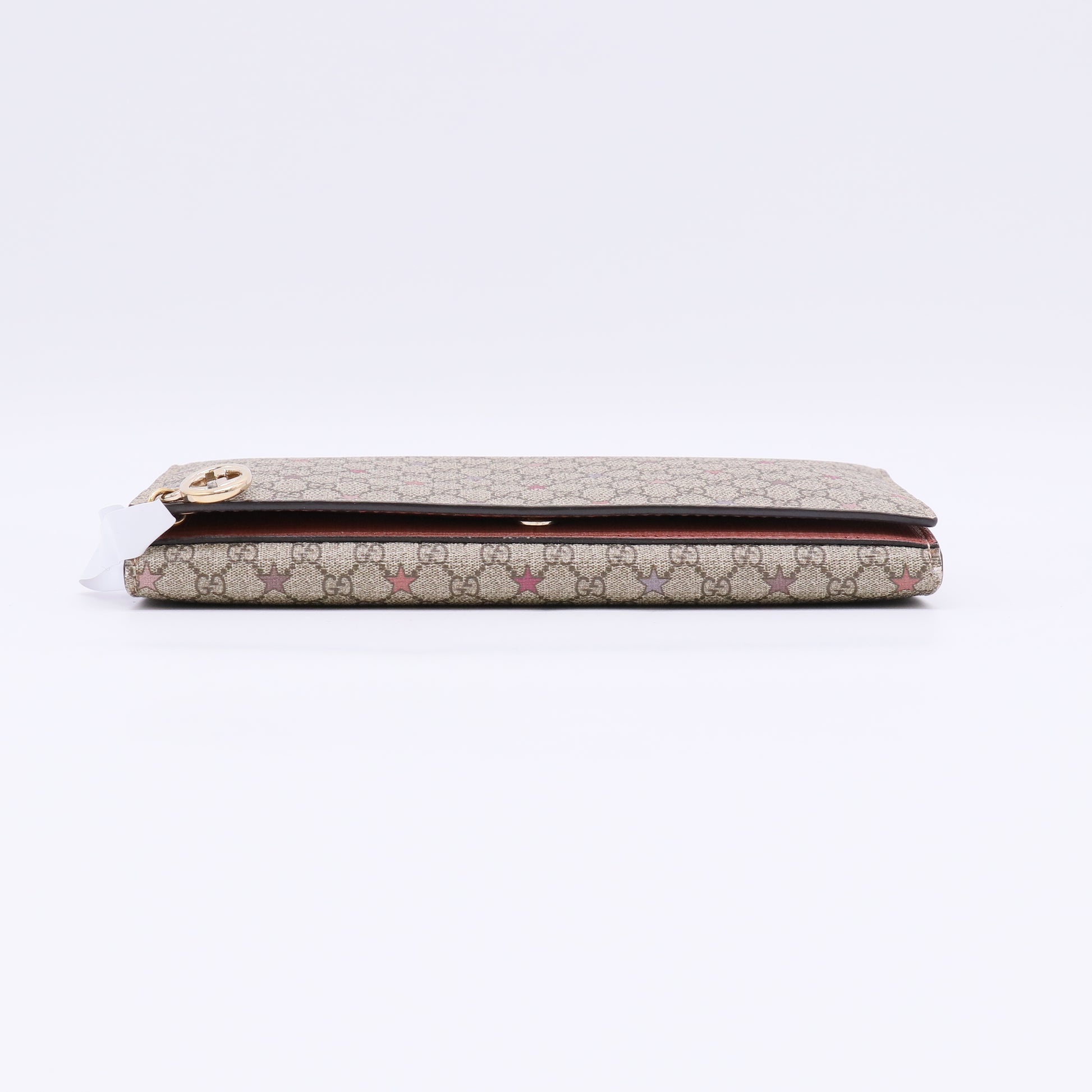Gucci Beige/Brown GG Canvas Stars Print Continental Wallet W22595