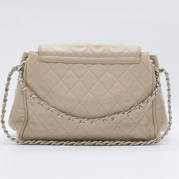 Timeless Accordion Flap Bag Quilted Caviar