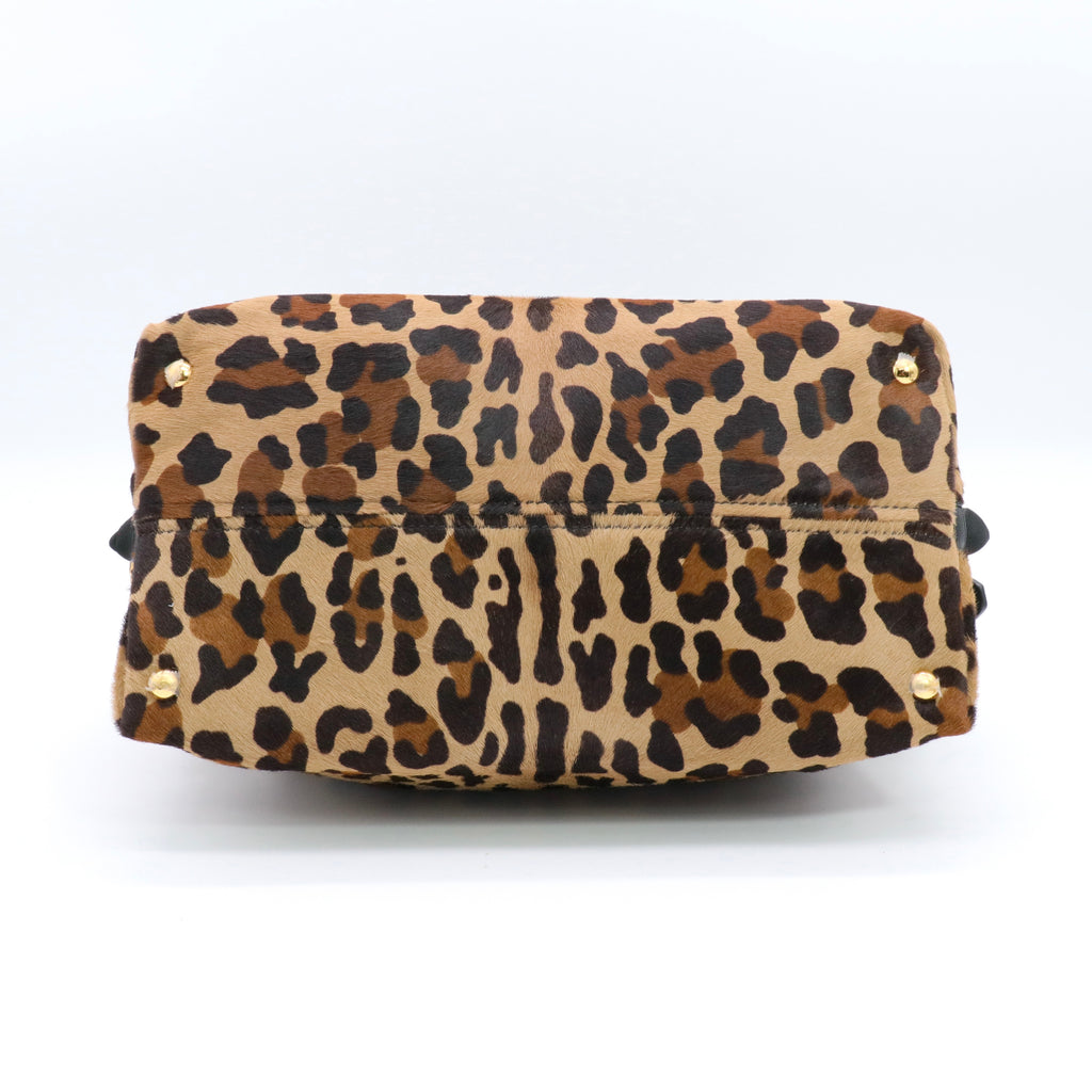Cavallino Leopard-Print Calf Hair Small Bowler Bag twins