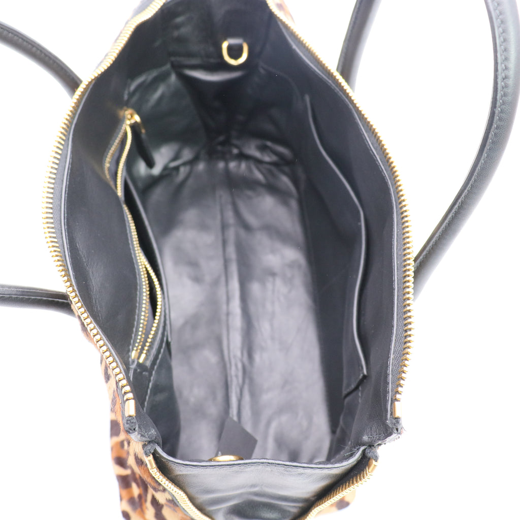 Cavallino Leopard-Print Calf Hair Small Bowler Bag twins