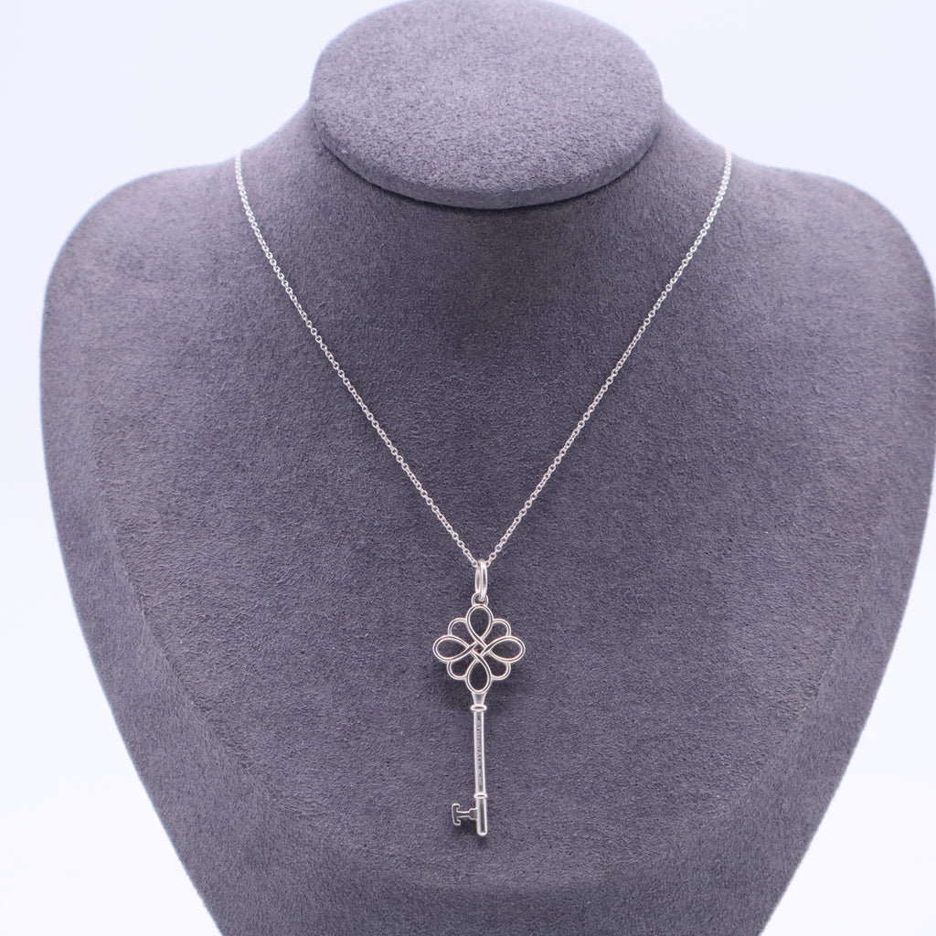 Sterling Silver Knot Key Pendant Necklace W20330