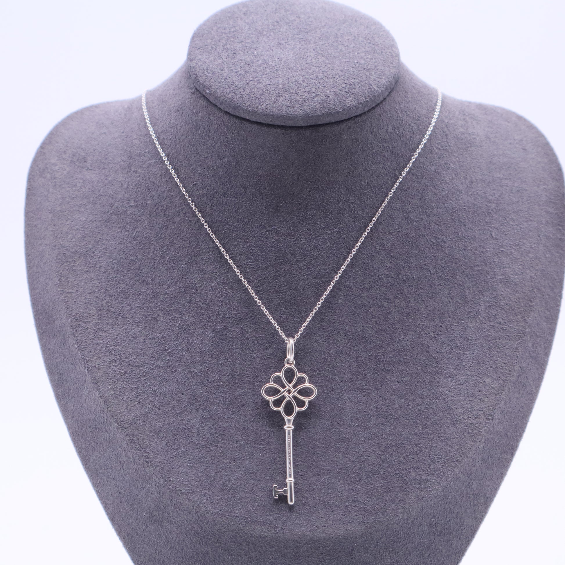 Sterling Silver Knot Key Pendant Necklace W20330