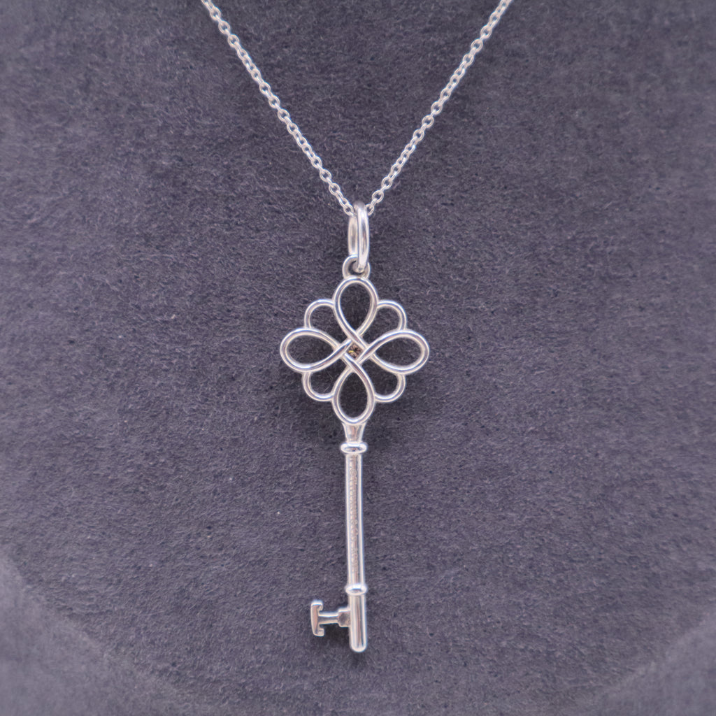 Sterling Silver Knot Key Pendant Necklace W20330