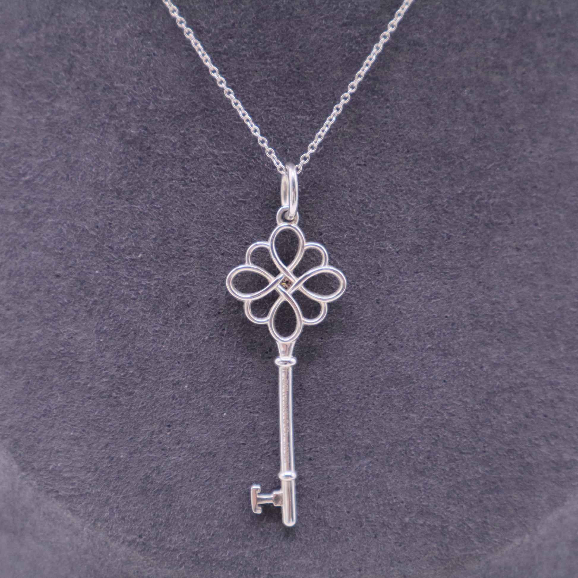 Sterling Silver Knot Key Pendant Necklace W20330