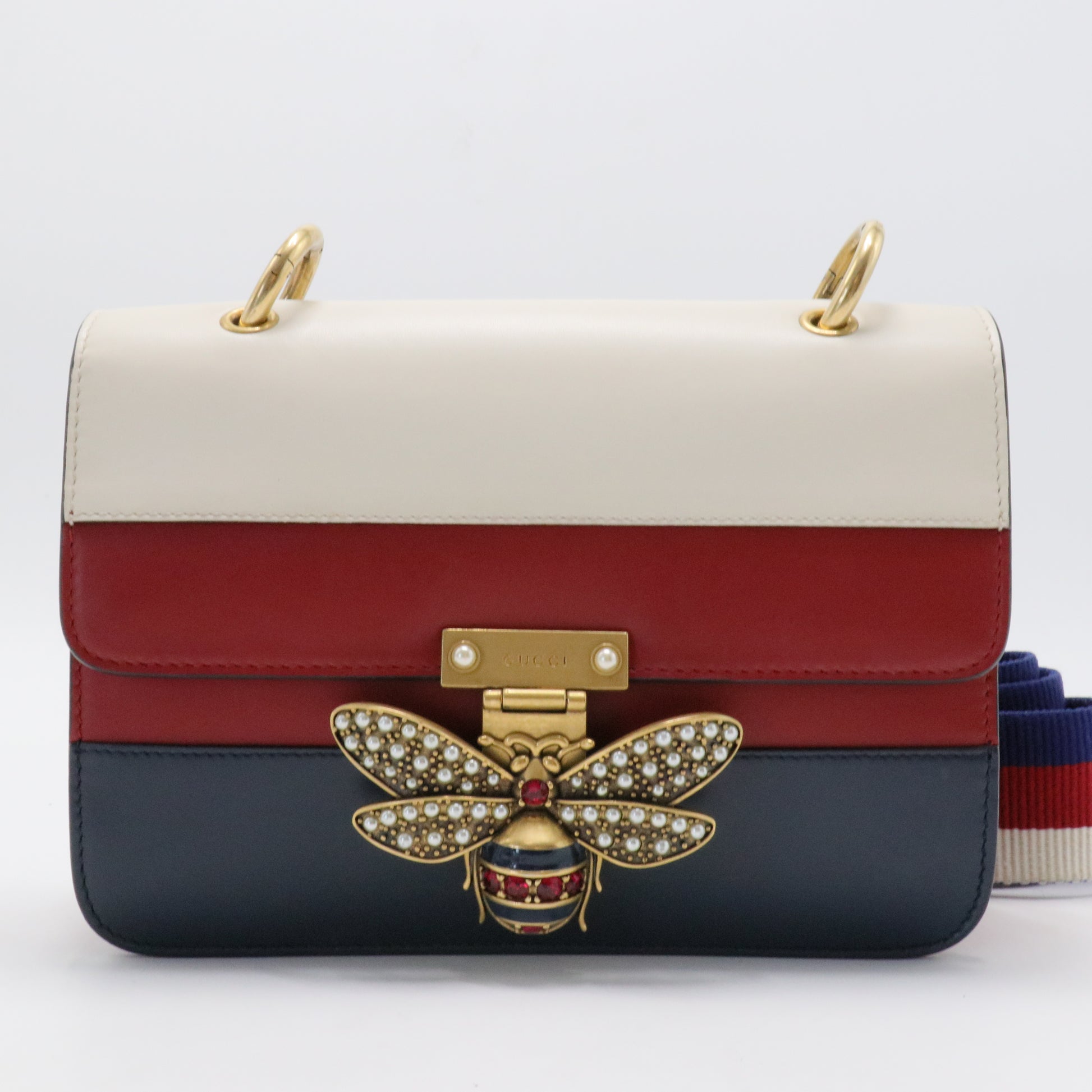 Queen Margaret Flap Bag Colorblock Leather Medium