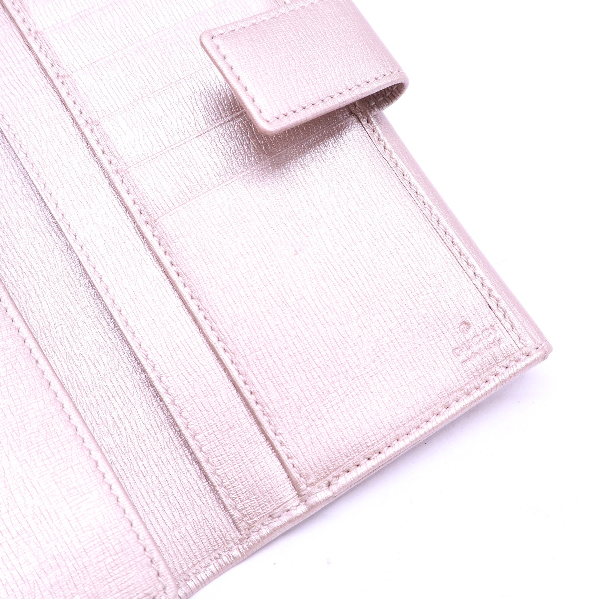 Lovely heart continental wallet in pink metallic leather W20694